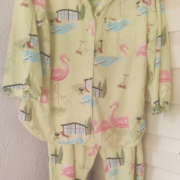 Vintage Nick&Nora Flamingo Summer Pajama Set - Picture 1 of 3